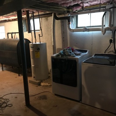 full remodel in basement with utilities