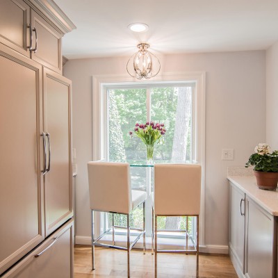 new kitchen remodel with fridge and nook