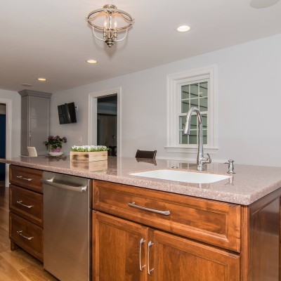 new island renovation with sink and island