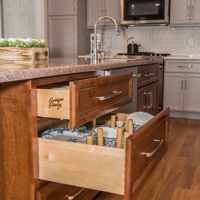new drawers in island remodeling