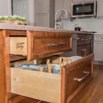 beautiful drawers in island kitchen remodel