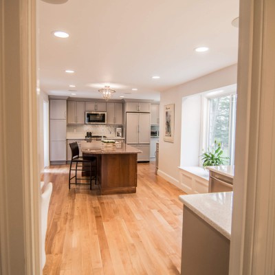 Island in Wellesley kitchen remodel