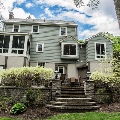 Exterior of house in remodel