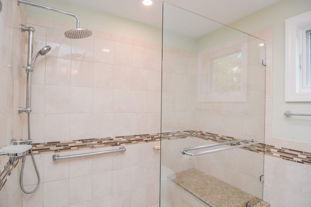Bathroom Remodeler with Bench Seat in Shower