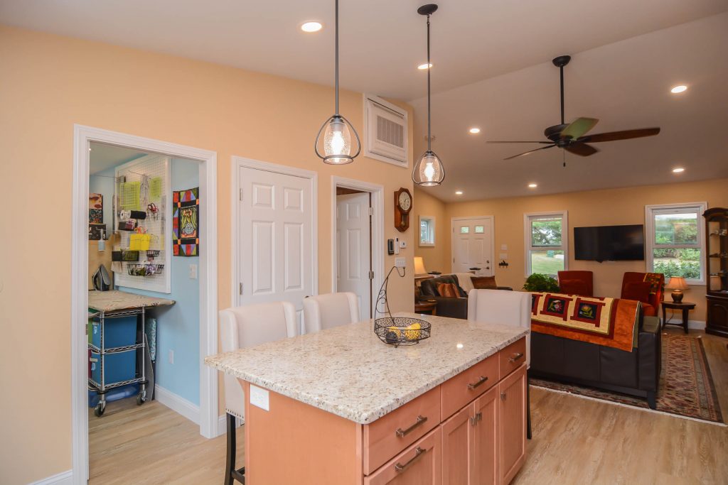 Kitchen Remodel open space to Living Room with Cathedral Ceiling