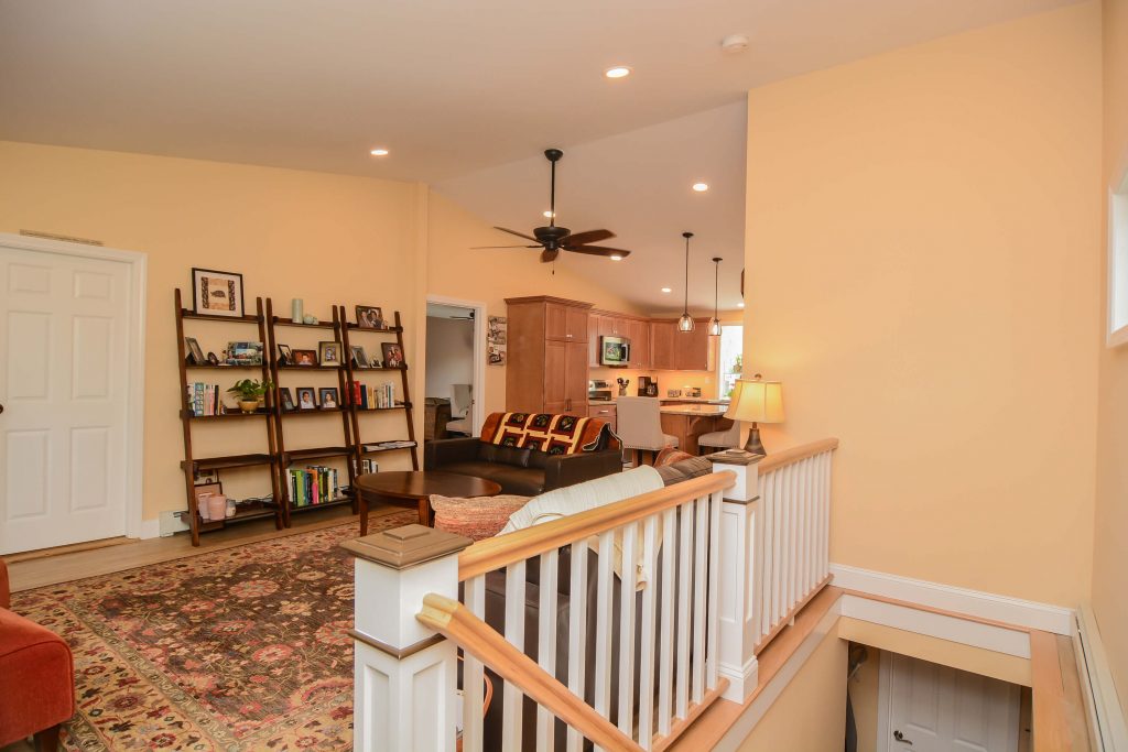 Living Room Remodel towards Basement Stairway