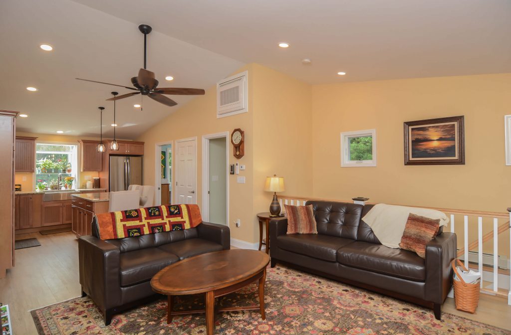 Living Room Remodel with partial Basement Stairway