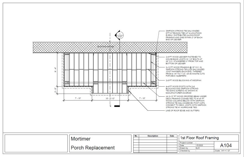Design Build Remodeler for Porch Renovation 1st Floor Roof Framing