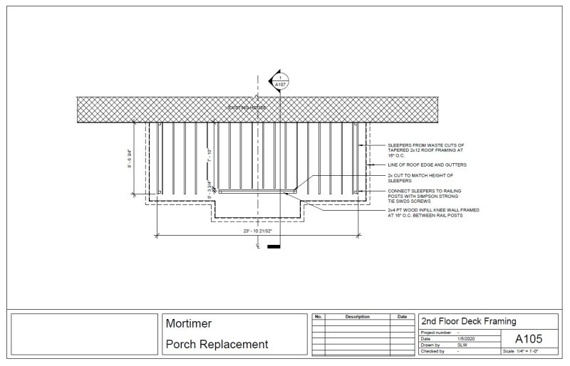 Design Build Remodeler for Porch Renovation 2nd Floor Deck Framing