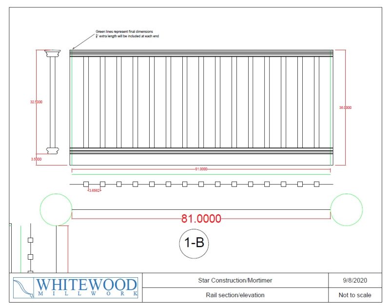 Design Build Remodeler for Porch Renovation Rail Section 1