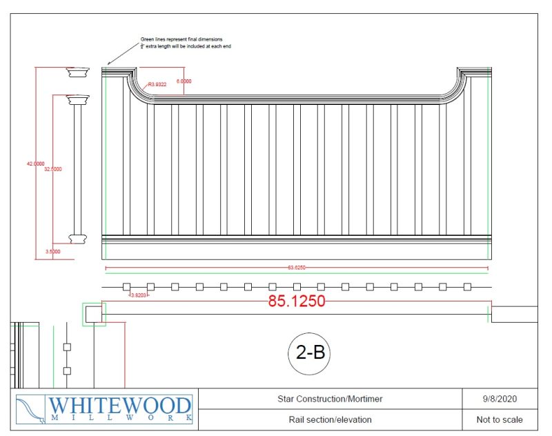 Design Build Remodeler for Porch Renovation Rail Section 1