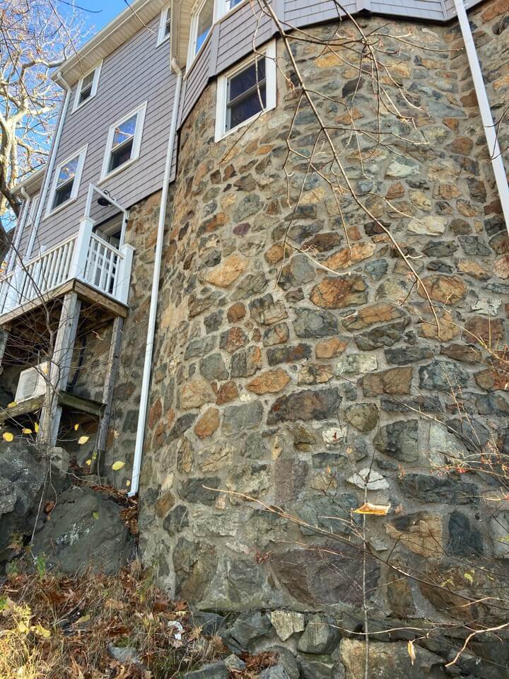 Basement Remodel with Turret Foundation to show depth